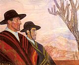 Ramon De Zubiaurre Canvas Paintings - Caballeros